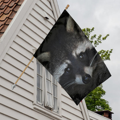 Raccoon Portrait Print House Flag