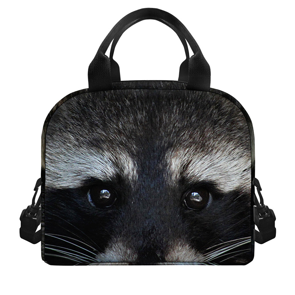 Raccoon Portrait Print Insulated Lunch Bag