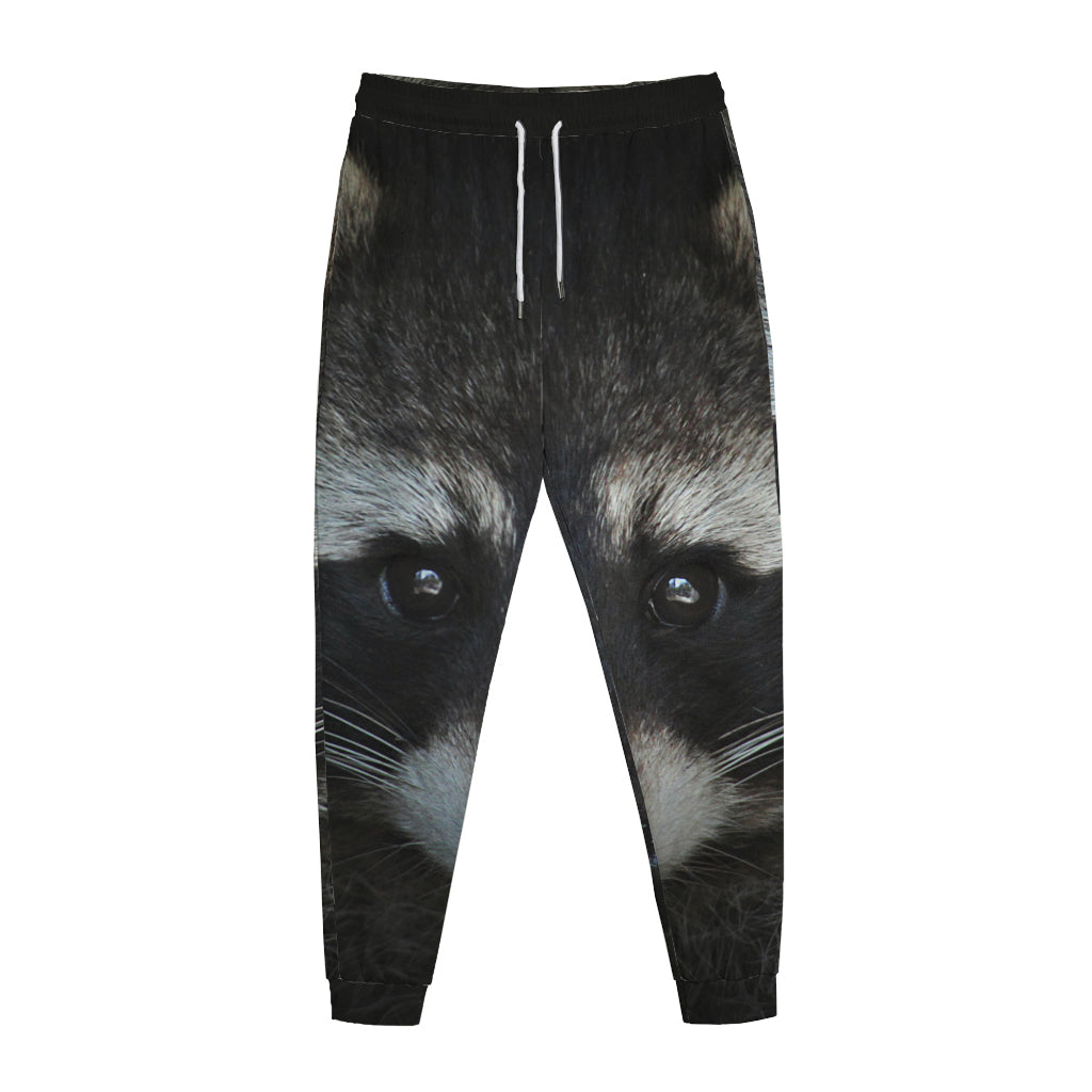 Raccoon Portrait Print Jogger Pants
