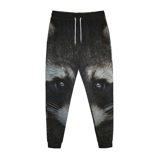Raccoon Portrait Print Jogger Pants