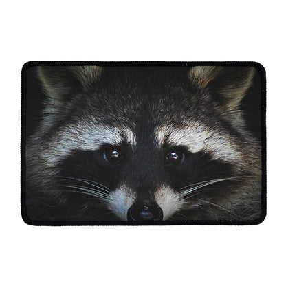 Raccoon Portrait Print Kitchen Mat