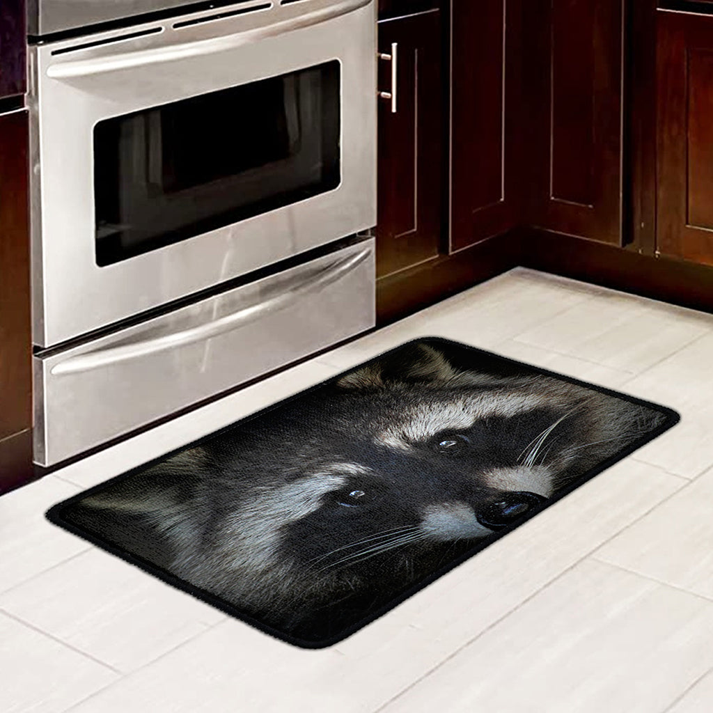 Raccoon Portrait Print Kitchen Mat