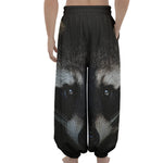 Raccoon Portrait Print Lantern Pants