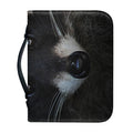 Raccoon Portrait Print Leather Bible Cover