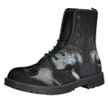 Raccoon Portrait Print Lace-Up Boots