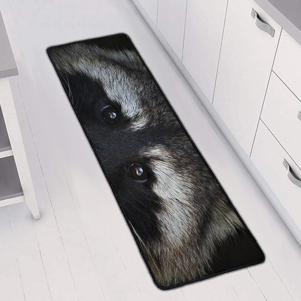 Raccoon Portrait Print Long Kitchen Mat