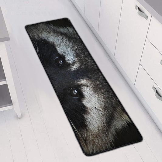 Raccoon Portrait Print Long Kitchen Mat