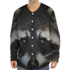 Raccoon Portrait Print Long Sleeve Baseball Jersey