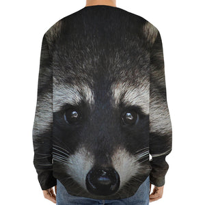 Raccoon Portrait Print Long Sleeve Baseball Jersey