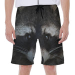 Raccoon Portrait Print Men's Beach Shorts