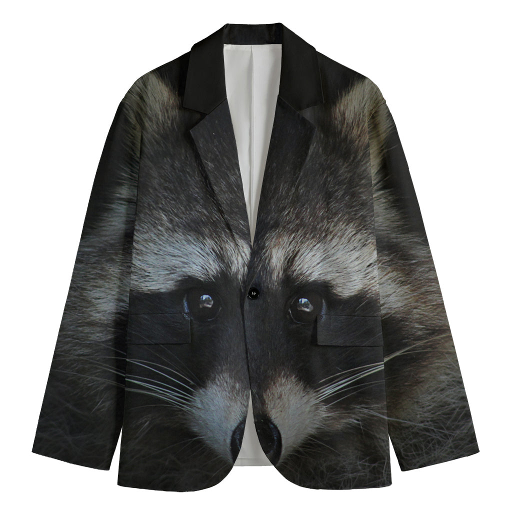 Raccoon Portrait Print Men's Blazer