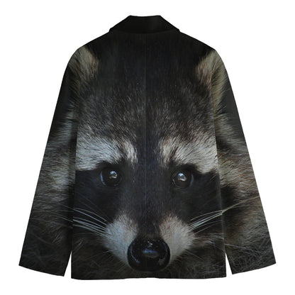Raccoon Portrait Print Men's Blazer