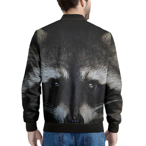 Raccoon Portrait Print Men's Bomber Jacket