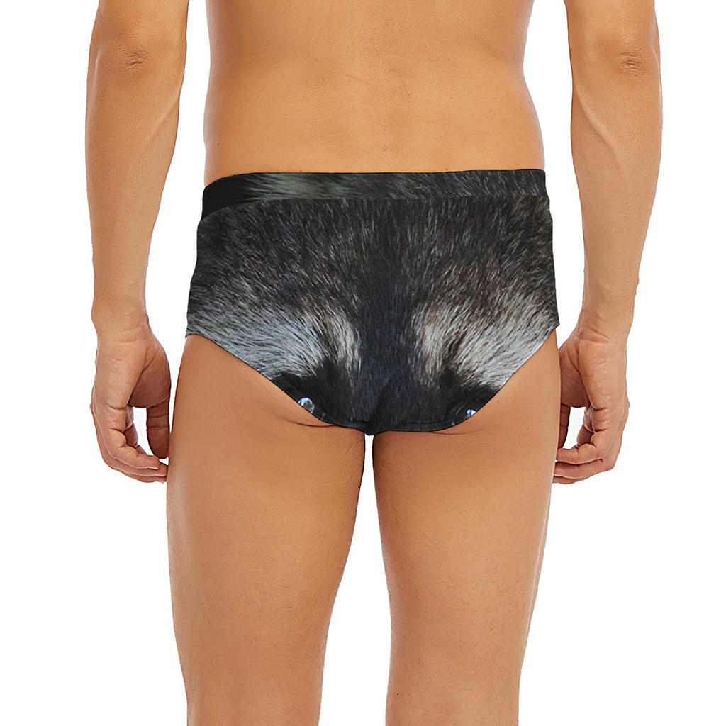 Raccoon Portrait Print Men's Briefs