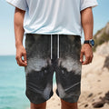 Raccoon Portrait Print Men's Cargo Shorts