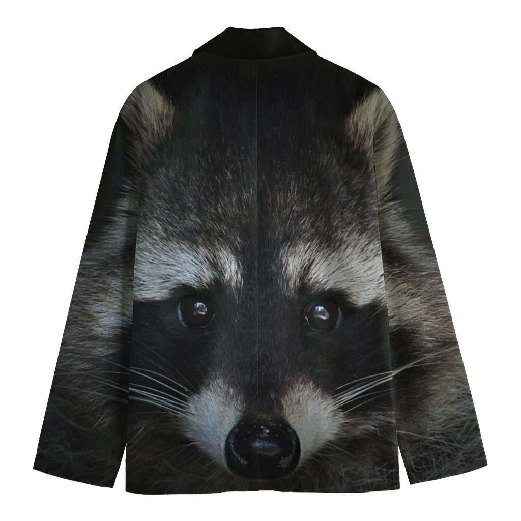 Raccoon Portrait Print Men's Cotton Blazer