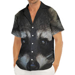 Raccoon Portrait Print Men's Deep V-Neck Shirt