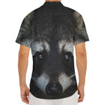 Raccoon Portrait Print Men's Deep V-Neck Shirt