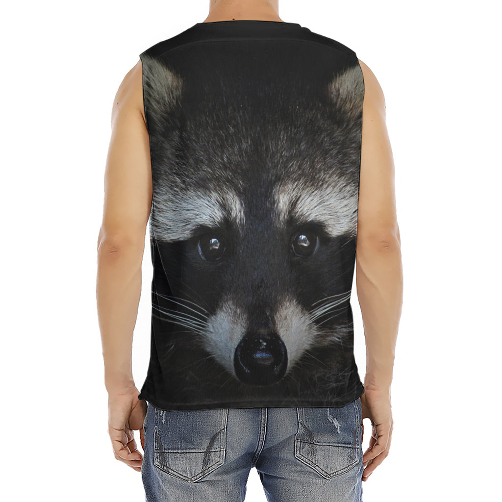 Raccoon Portrait Print Men's Fitness Tank Top