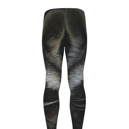 Raccoon Portrait Print Men's leggings