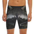 Raccoon Portrait Print Men's Long Boxer Briefs