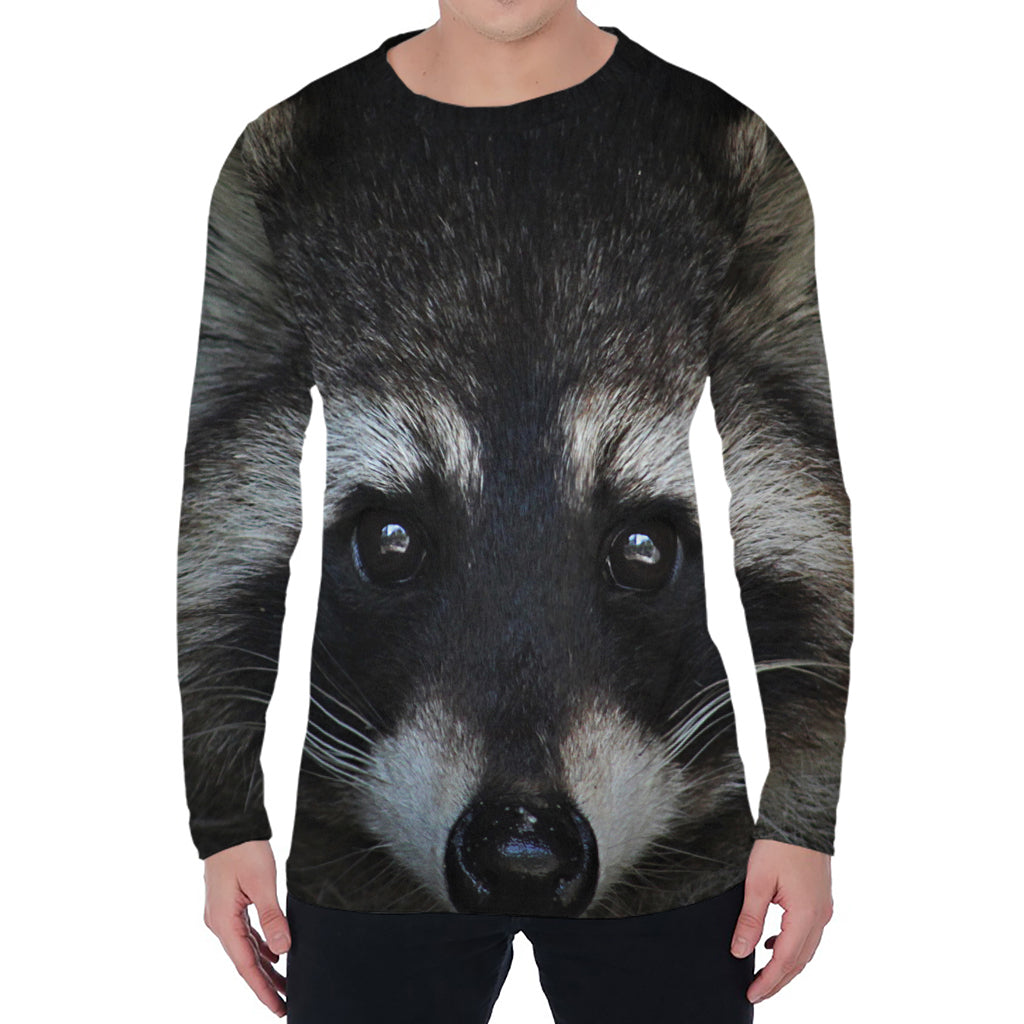 Raccoon Portrait Print Men's Long Sleeve T-Shirt