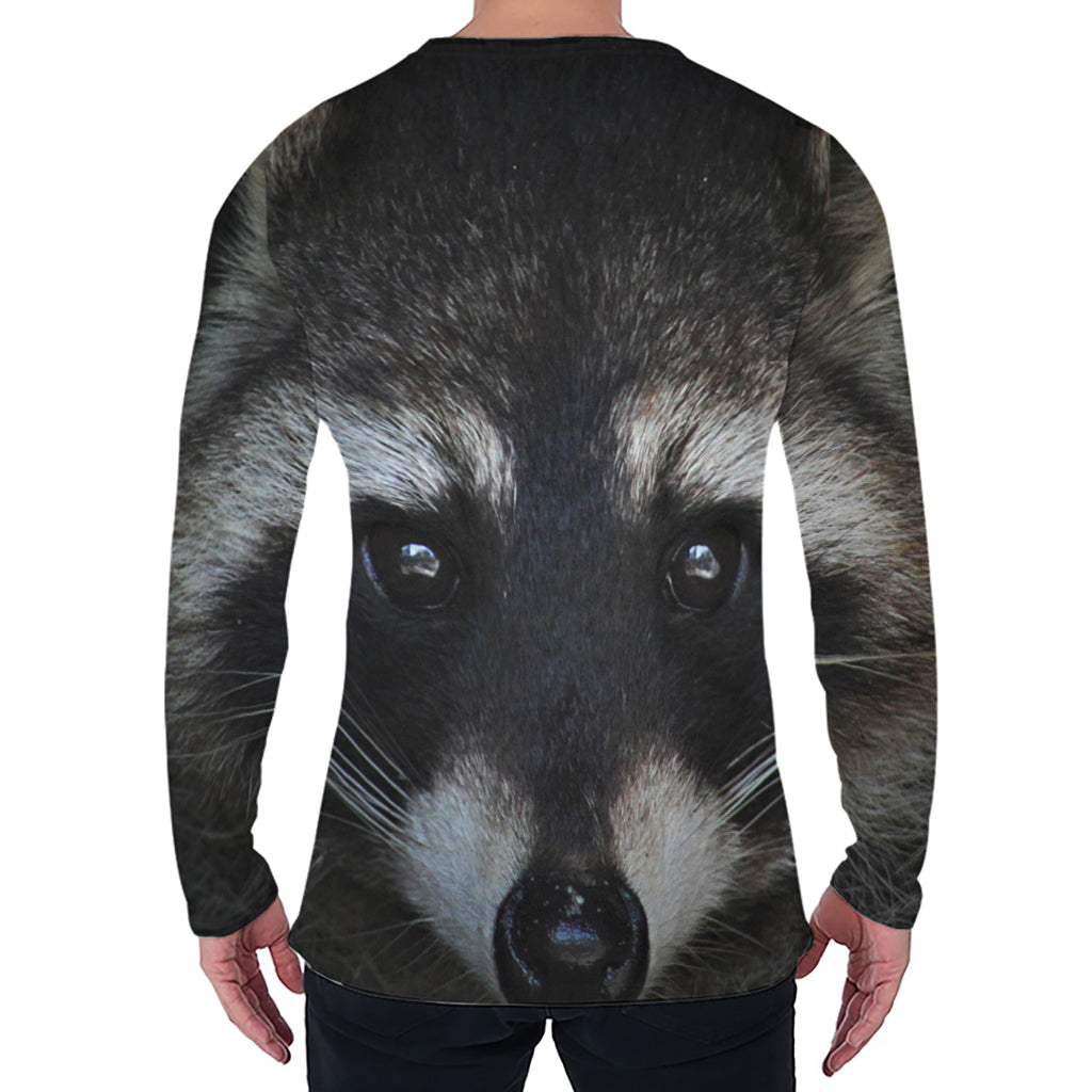 Raccoon Portrait Print Men's Long Sleeve T-Shirt