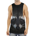 Raccoon Portrait Print Men's Muscle Tank Top