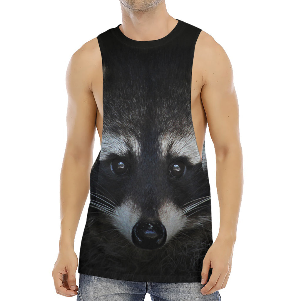 Raccoon Portrait Print Men's Muscle Tank Top