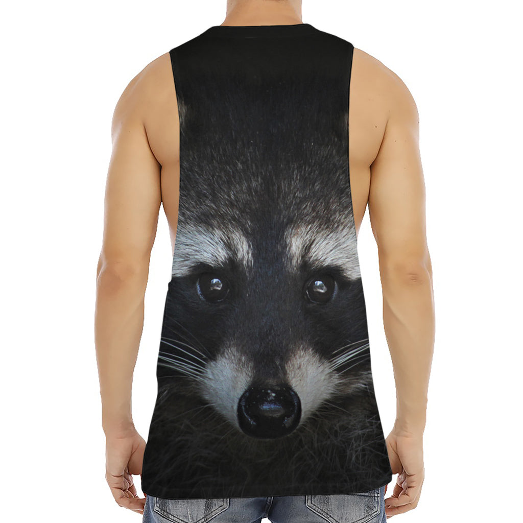 Raccoon Portrait Print Men's Muscle Tank Top
