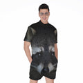 Raccoon Portrait Print Men's Romper