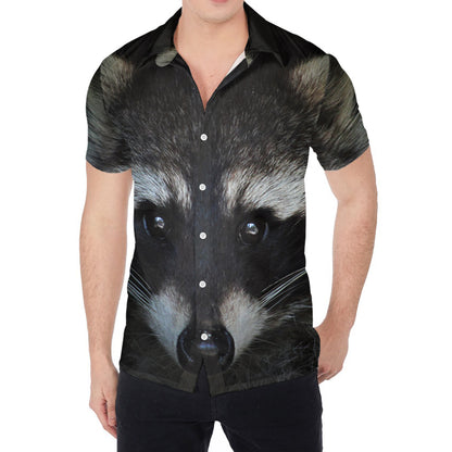 Raccoon Portrait Print Men's Shirt