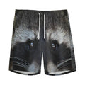 Raccoon Portrait Print Men's Athletic Shorts