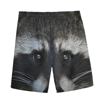 Raccoon Portrait Print Men's Sports Shorts