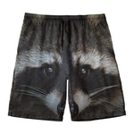 Raccoon Portrait Print Men's Swim Trunks