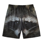 Raccoon Portrait Print Men's Swim Trunks
