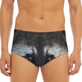 Raccoon Portrait Print Men's Triangle Swim Briefs