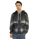 Raccoon Portrait Print Men's Velvet Pullover Hoodie