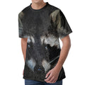Raccoon Portrait Print Men's Velvet T-Shirt