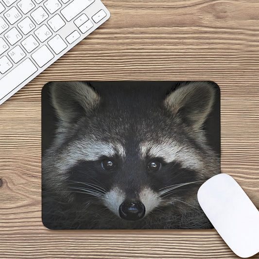 Raccoon Portrait Print Mouse Pad