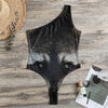 Raccoon Portrait Print One Shoulder Bodysuit