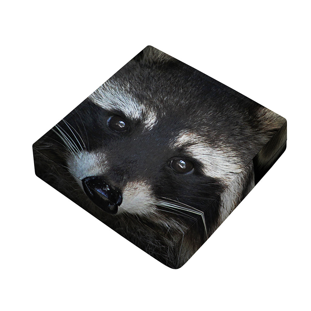 Raccoon Portrait Print Outdoor Seat Cushion Cover