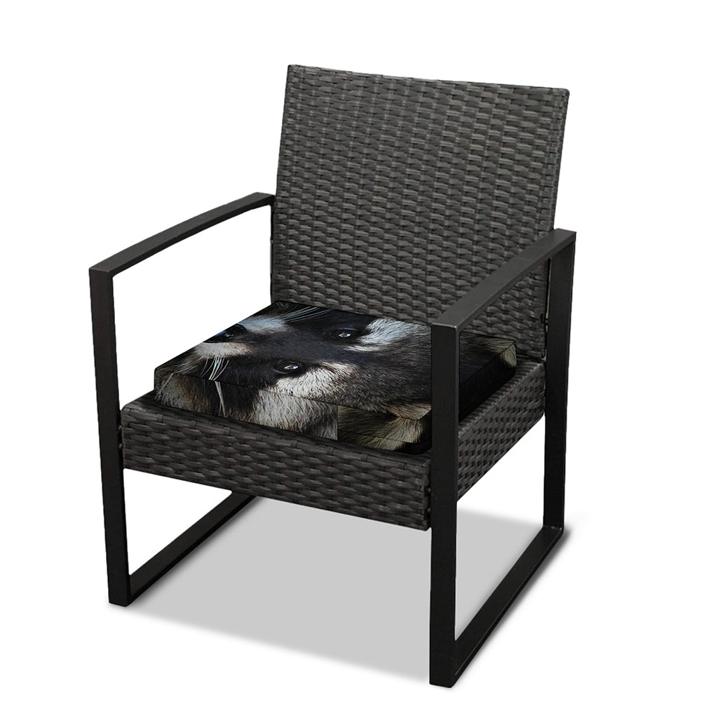 Raccoon Portrait Print Outdoor Seat Cushion Cover