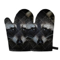 Raccoon Portrait Print Oven Mitts