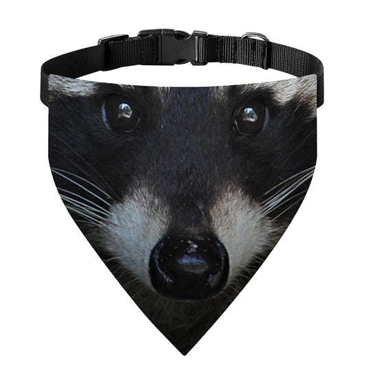Raccoon Portrait Print Over The Collar Dog Bandana