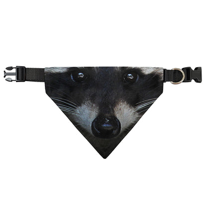 Raccoon Portrait Print Over The Collar Dog Bandana