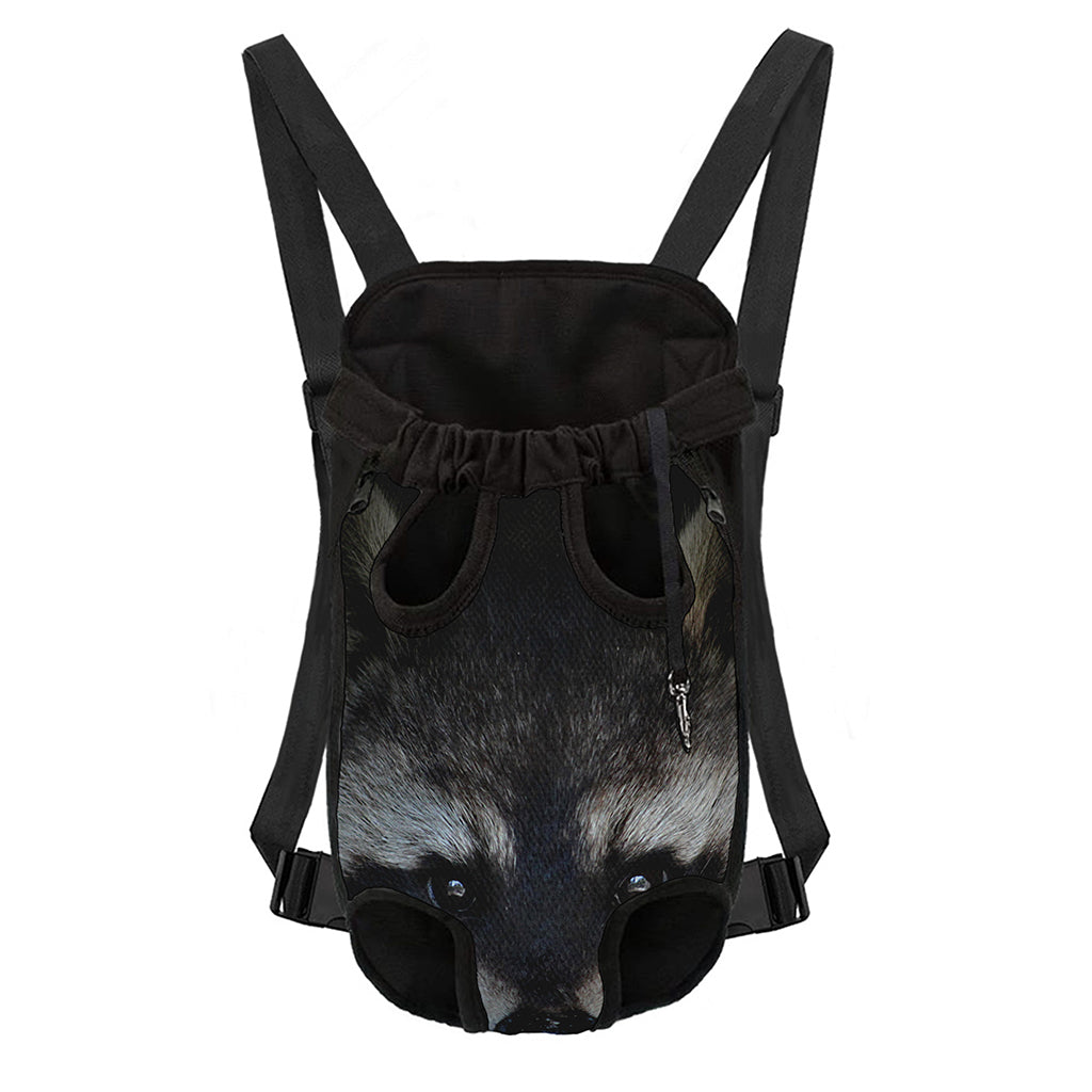 Raccoon Portrait Print Pet Carrier Backpack