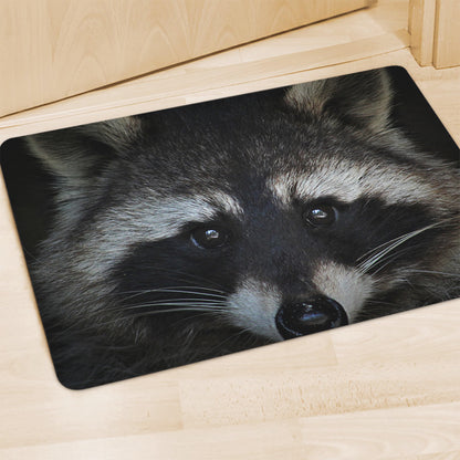 Raccoon Portrait Print Polyester Doormat
