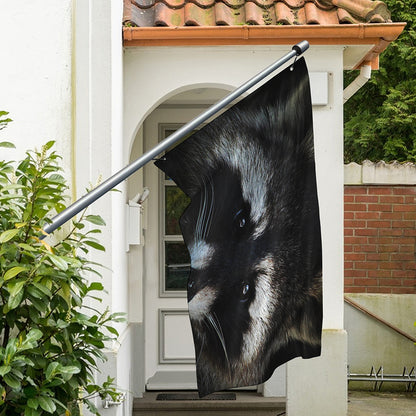 Raccoon Portrait Print Polyester Flag