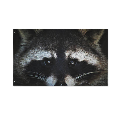 Raccoon Portrait Print Polyester Flag